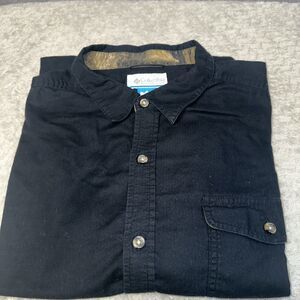 Columbia Long Sleeve Button Down Shirt Black Camo Men’s Size XXL